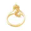 Clear Cubic Zirconia Initial Letter with Crown Adjustable Ring RJEW-M139-17S-3