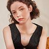 1Pc 302 Stainless Steel Heart Puzzle Pendant Cable Chain Lariat Y Necklaces for Women NJEW-TADJ0001-01P-7