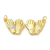 Rack Plating Brass Micro Pave Cubic Zirconia Pendants KK-C030-11G-1