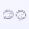 Brass Micro Pave Cubic Zirconia Links KK-P133-36P-NR-2