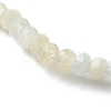 Faceted Rondelle Natural Morganite Bead Stretch Bracelets BJEW-JB06383-03-4