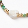 Faceted Rondelle Glass Beads Stretch Bracelets BJEW-JB05793-3