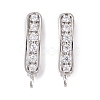 Rack Plating Brass Cubic Zirconia Hoop Earring Findings KK-S374-04P-04-1