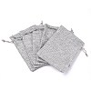 Polyester Imitation Burlap Packing Pouches Drawstring Bags X-ABAG-R004-14x10cm-11-4
