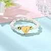 Natural Freshwater Pearl & 304 Stainless Steel Bead Finger Rings RJEW-FS00001-10-4