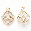 Golden Tone Brass Pendants GLAA-R212-10D-2