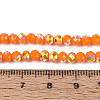 AB Color Plated Opaque Glass Rondelle Beads Strands EGLA-T029-4mm-09F-4