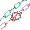 Ion Plating(IP) 304 Stainless Steel Paperclip Chain Necklaces NJEW-O124-01MU-3