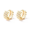 Brass Micro Pave Cubic Zirconia Hoop Earrings EJEW-P259-21G-1