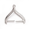 Rack Plating Brass Micro Pave Cubic Zirconia Ice Pick Pinch Bails KK-B056-01P-2