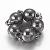 Round Brass Magnetic Clasps with Loops X-MC019-B-1