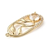 Brass with K9 Glass & Rhinestone Pendants KK-C024-05KCG-02-3