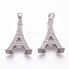 Brass Micro Pave Cubic Zirconia Pendants ZIRC-F054-37P-2