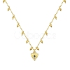 Eye Brass Micro Pave Cubic Zirconia Pendant Necklaces NJEW-PH01393-1