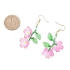 Acrylic Flower Dangle Earrings EJEW-MZ00588-01-4