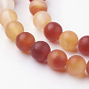 Natural Red Agate Bead Strands G-G735-64F-8mm-3