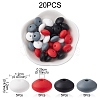 20Pcs 4 Colors Food Grade Eco-Friendly Silicone Focal Beads SIL-YW0001-12B-3