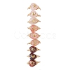 Brass & Cherry Quartz Rose Quartz Natural Red Rainbow Jasper Finger Rings for Women RJEW-JR00872-4