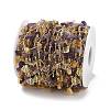 Amethyst & Glass Link Chains CHC-K014-15G-04-2
