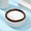 Natural Tiger Eye Disc Beaded Stretch Bracelets BJEW-JB09515-01-3