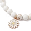 Daisy Alloy Enamel Charm Bracelets BJEW-JB12412-3