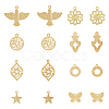 64Pcs 16 Style Rack Plating Brass Pendants KK-FH0006-67-1