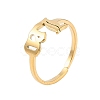 Ion Plating(IP) 304 Stainless Steel Constellation Open Cuff Ring for Women RJEW-C097-01G-02-1
