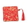 Chinese Brocade Tassel Zipper Jewelry Bag Gift Pouch ABAG-F005-13-2