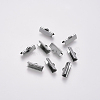 Non-Tarnish 304 Stainless Steel Ribbon Crimp Ends X-STAS-S112-001E-P-2