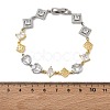 Brass Micro Pave Clear Cubic Zirconia Link Chain Bracelets for Women BJEW-C156-06C-GP-5