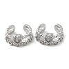 Brass Micro Pave Cubic Zirconia Cuff Earrings EJEW-E290-06P-1