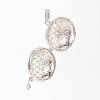 Hollow Brass Cage Pendants KK-K124-06P-NR-2