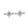 304 Stainless Steel Aquamarine Rhinestone Connector Charms STAS-L308-03B-P-1