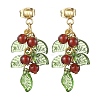 Christmas Natural Carnelian Stud Earring EJEW-TA00477-1
