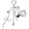 1Pc Heart with Bowknot Alloy Pendant Decorations KEYC-BM0001-22-1