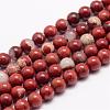 Natural Red Jasper Bead Strands G-K153-B19-6mm-1