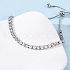 304 Stainless Steel with Clear Cubic Zirconia Link Chain Bracelets BJEW-G754-03P-03-3