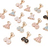 32Pcs 8 Style Zinc Alloy Enamel Pendants ENAM-LS0001-12LG-5