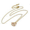 Brass Micro Pave Cubic Zirconia Ginkgo Leaf Pendant Necklaces NJEW-E106-01KCG-01-2