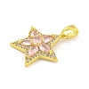 Star Rack Plating Brass Cubic Zirconia Pendants KK-M291-10G-2
