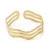 Ion Plating(IP) 304 Stainless Steel Wave Open Cuff Bangles BJEW-L682-008G-1