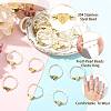 Natural Freshwater Pearl & 304 Stainless Steel Bead Finger Rings RJEW-FS00001-18-2