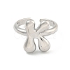 Brass Letter Open Cuff Rings for Women RJEW-G313-01K-P-2