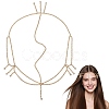 Brass Rhinestone Bridal Headbands for Women OHAR-WH20014-003G-8