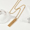 304 Stainless Steel Clear Cubic Zirconia Rectangle Constellation Pendant Necklaces for Women Men NJEW-S435-01G-I-3