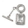 Brass Micro Pave Clear Cubic Zirconia Toggle Clasps KK-N254-87P-1
