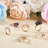 ANATTASOUL 6Pcs 6 Style Natural Mixed Gemstone Nugget Adjustable Rings Set RJEW-AN0001-04-7