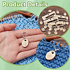 Oval Wooden Pendant Locking Stitch Markers and Frame HJEW-FG00009-4