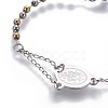304 Stainless Steel Charm Bracelets BJEW-P258-16-4