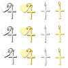 8Pcs 4 Styles Rack Plating Brass Pendants KK-YW0004-10-1